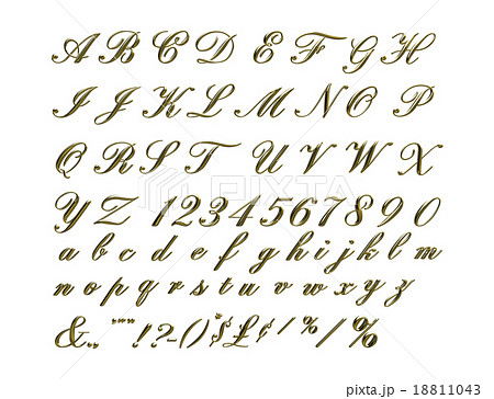 アルファベット2金の質感のイラスト素材