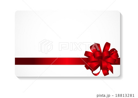 Gift Card with Red Bow and Ribbon Vector Gift Card with Red Bow and Ribbon Vector 18813281
