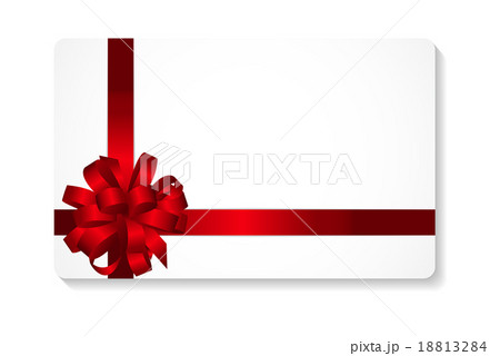 Gift Card with Red Bow and Ribbon Vector Gift Card with Red Bow and Ribbon Vector 18813284