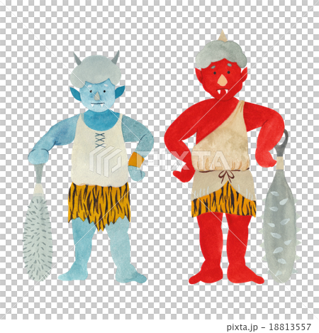 節分　赤鬼と青鬼 18813557