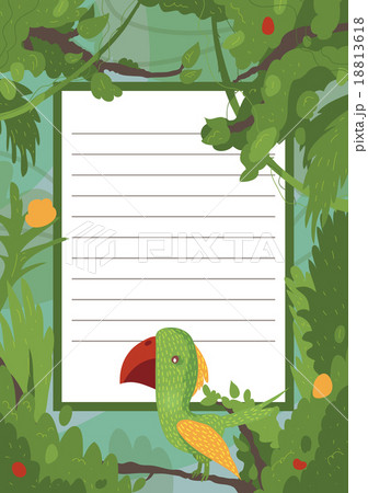 Wild exotic background with parrot. Wild exotic background with parrot. 18813618