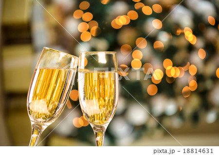 Two Champagne Glass On Defocused Background  18814631