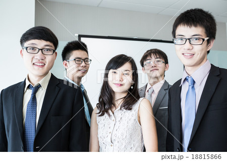 Group of business people with businessman leader on foreground Group of business people with businessman leader on foreground 18815866