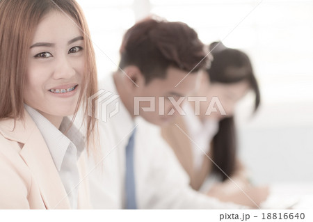 Business people discussing the charts and graphs showing the res Business people discussing the charts and graphs showing the res 18816640