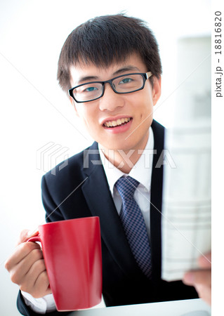 Businessman analyzing investment charts. Accounting 18816820