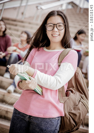 group of happy teen high school students outdoors 18818145