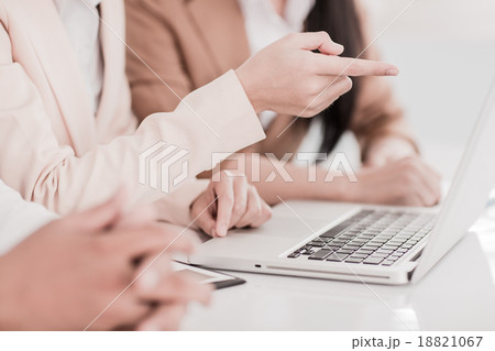 Business people discussing the charts and graphs showing the res Business people discussing the charts and graphs showing the res 18821067