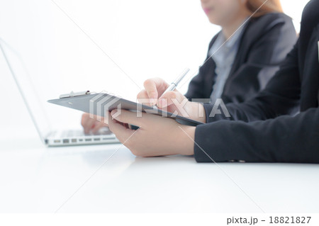 Business people discussing the charts and graphs showing the res Business people discussing the charts and graphs showing the res 18821827