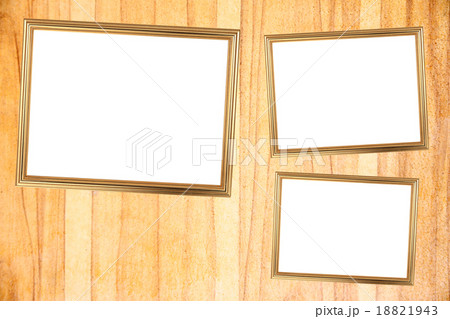 Three Gold frame on Through burnish the wood planks to polished 18821943