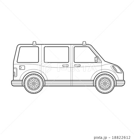 outline van car body style illustration icon. 18822612