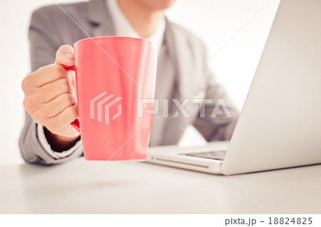Closeup of businessman hands typing on laptop computer 18824825