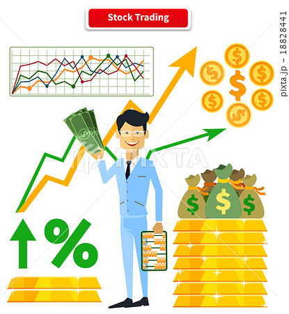 Stock Trading Concept Flat Style Stock Trading Concept Flat Style 18828441