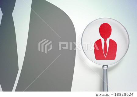 Advertising concept:  Business Man with optical 18828624