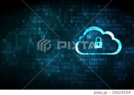 Cloud networking concept: Cloud With Padlock on 18829509