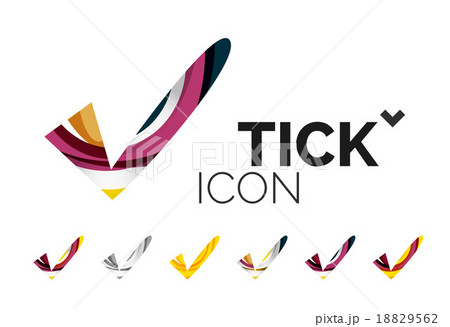 Set of abstract OK and tick icons, business 18829562