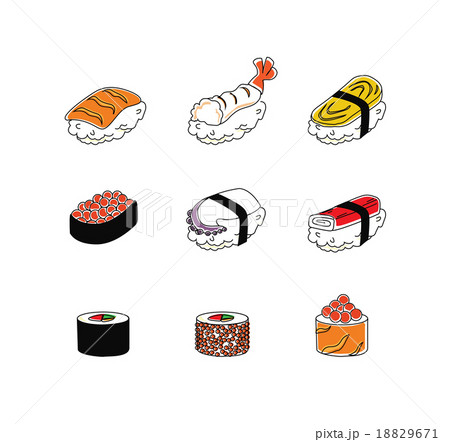 Vector set of mix sushi icon 18829671
