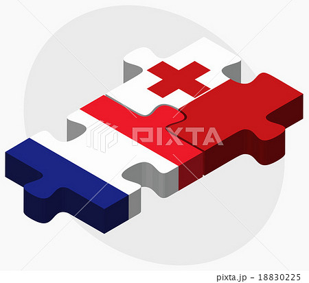 France and Tonga Flags 18830225