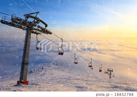 Ski lift on winter day 18832788
