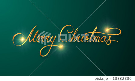 Gold Text Design Of Merry Christmas On Cyan 18832886