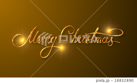 Gold Text Design Of Merry Christmas On Yellow 18832890