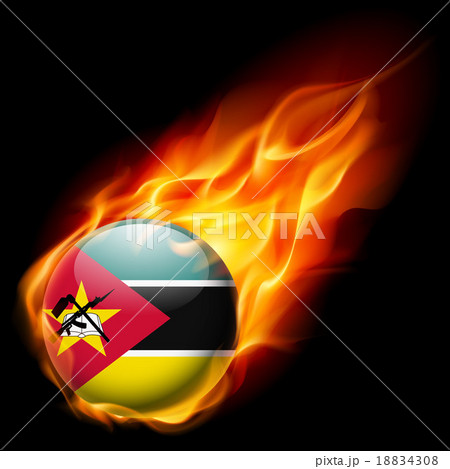 Round glossy icon of Mozambique 18834308