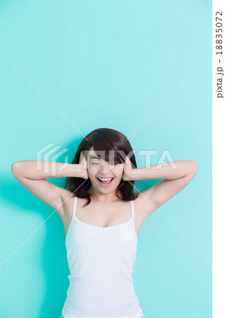 Happy young woman enjoy 18835072