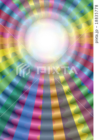 背景素材壁紙 虹色 レインボーカラー 幻覚 カラフル 円形 リング 波紋 エスニック サイケデリックのイラスト素材