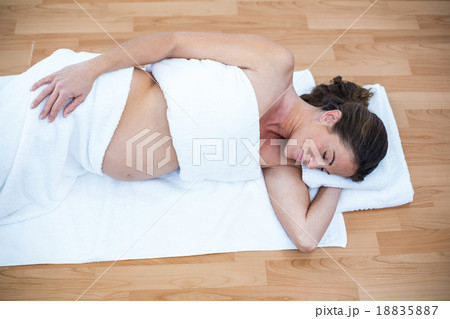 Pregnant woman sleeping at home Pregnant woman sleeping at home 18835887