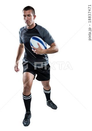 Sports player running with ball Sports player running with ball 18837471