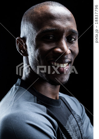 Portrait of happy rugby player Portrait of happy rugby player 18837796