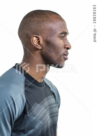 Profile view of confident athlete Profile view of confident athlete 18838163