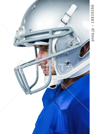 Close-up of American football player 18839266