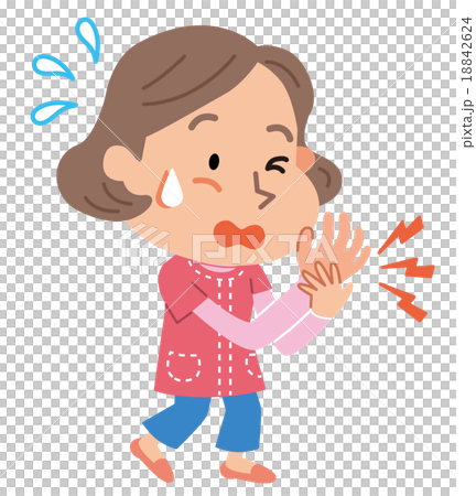 リウマチ　関節痛　女性　イラスト 18842624