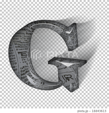 躍動感あるガラス風のアルファベット大文字(G)の3Dロゴ 18843613