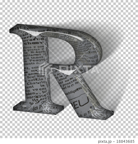 充滿活力的玻璃狀字母大寫字母（R）3D標誌 18843685