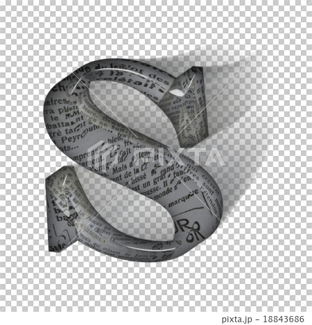 躍動感あるガラス風のアルファベット大文字(S)の3Dロゴ 18843686