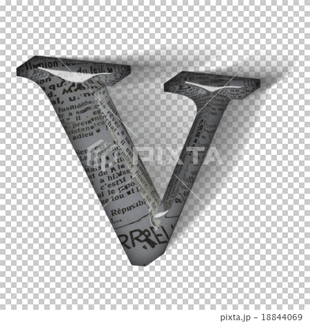 充滿活力的玻璃狀字母大寫字母（V）3D標誌 18844069