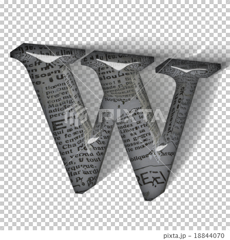 躍動感あるガラス風のアルファベット大文字(W)の3Dロゴ 18844070