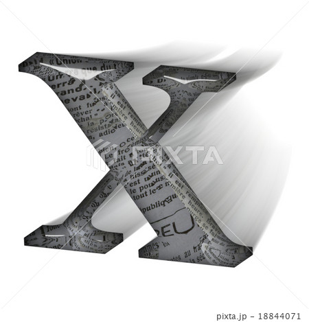 躍動感あるガラス風のアルファベット大文字(X)の3Dロゴ 18844071
