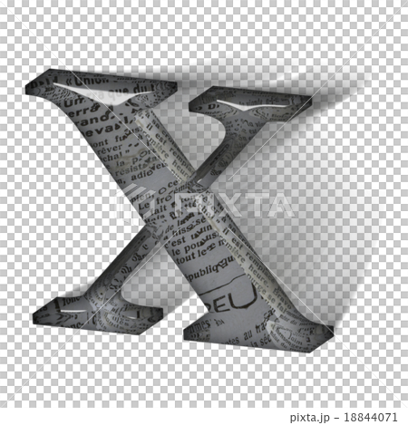 躍動感あるガラス風のアルファベット大文字(X)の3Dロゴ 18844071