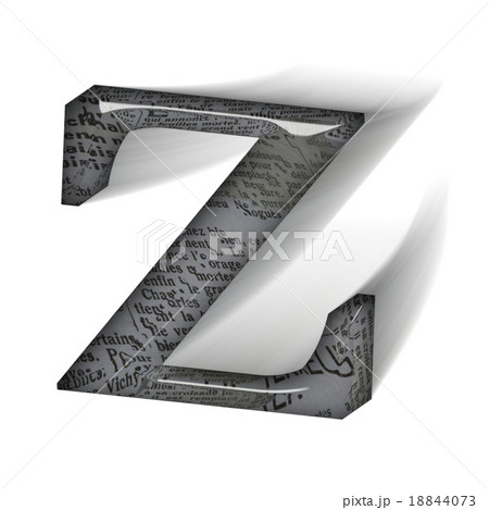 躍動感あるガラス風のアルファベット大文字 Z の3dロゴのイラスト素材