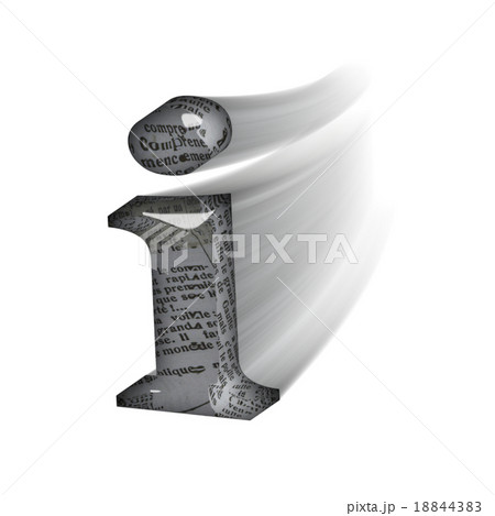 躍動感あるガラス風のアルファベット小文字(i)の3Dロゴ 18844383