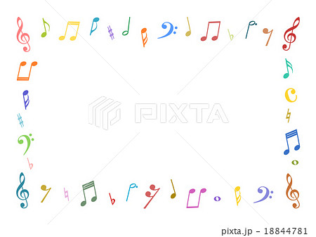 音符 記号 フレーム カラフルのイラスト素材 18844781 Pixta