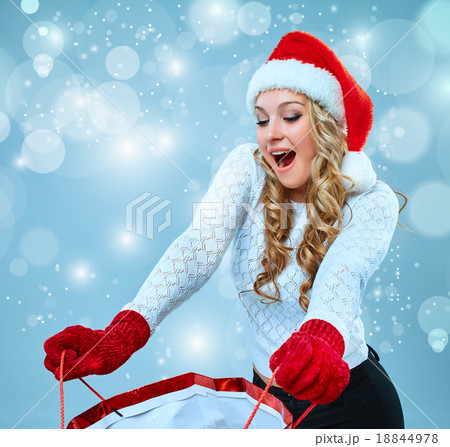 Beautiful young woman in Santa Claus clothes 18844978