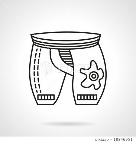 Black line cyclist shorts vector icon Black line cyclist shorts vector icon 18846951