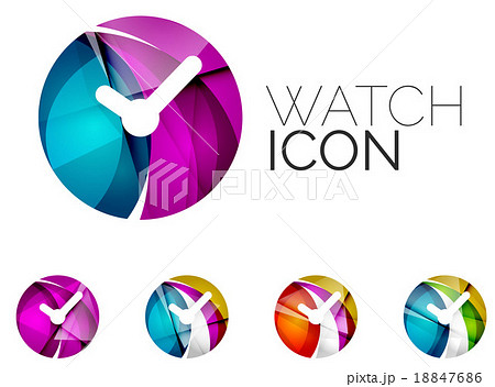 Set of abstract watch icon, business logotype 18847686