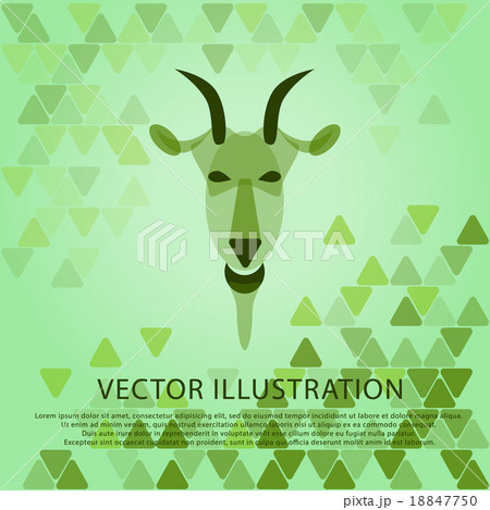 shape of the Goat with geometric background. 18847750