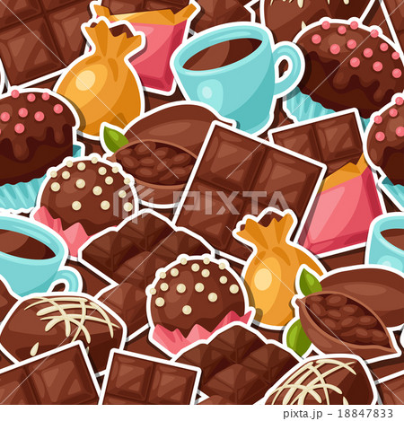 Chocolate seamless pattern with various tasty Chocolate seamless pattern with various tasty 18847833