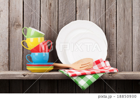 Kitchen utensils on shelf 18850930