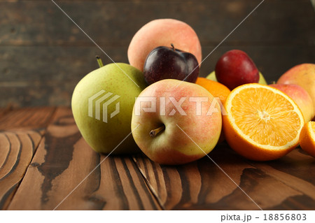 Assortment of exotic fruits on table 18856803